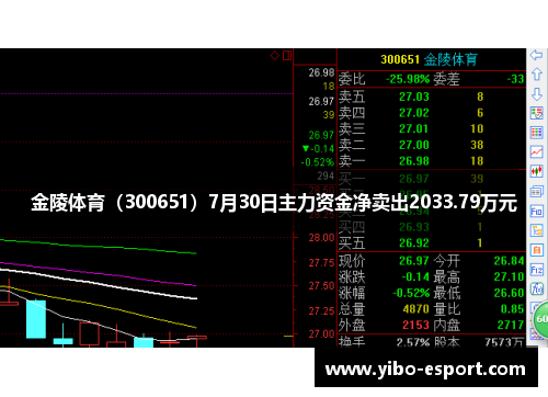 金陵体育（300651）7月30日主力资金净卖出2033.79万元